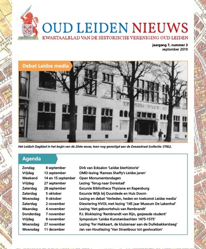 Oud Leiden Nieuws jaargang 7 nr. 3 september 2019