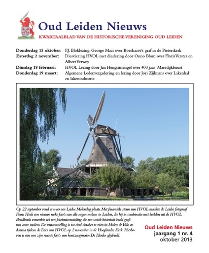 Oud Leiden Nieuws jaargang 1 nr. 4 oktober 2013